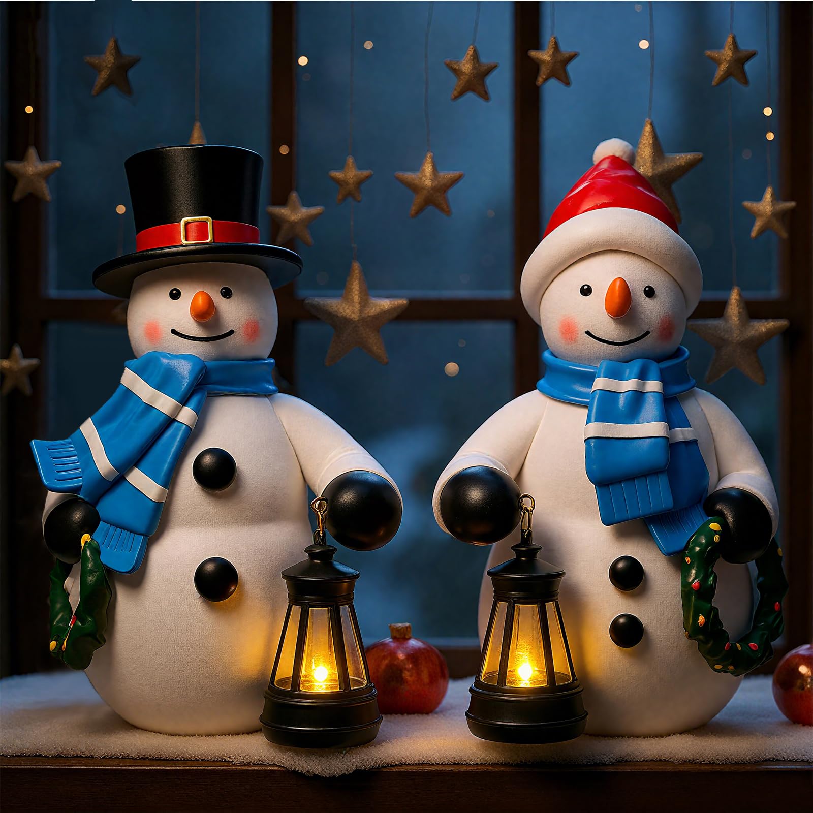 Suzile 2 Pack Christmas Outdoor Garden Snowman Decor Gnome with